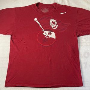 Nike Oklahoma University OU Sooners T-Shirt Mens Large Maroon